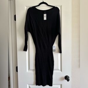 Express Ribbed off the shoulder long sleeve sweater dress